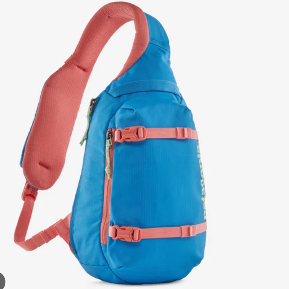 Patagonia Vibrant Blue and Coral Sling Bag